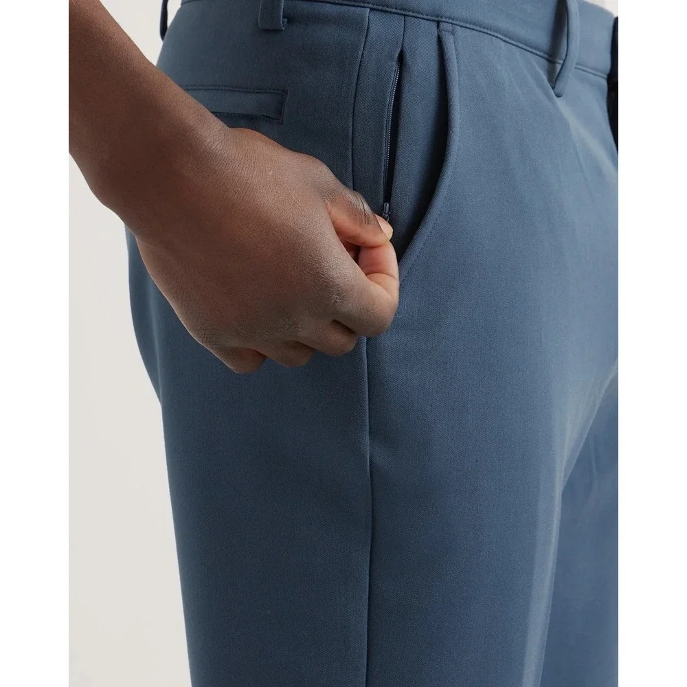 Quince Ultra Stretch 24/7 Smart Chino Pants Ocean Blue 42x34 Performance Casual